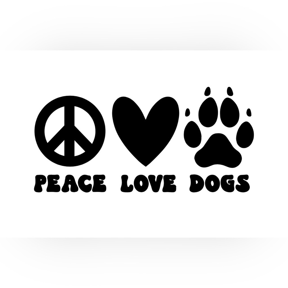 Peace Love Dogs‎ Permanent Vinyl Decal | Dog Lover Car Sticker
